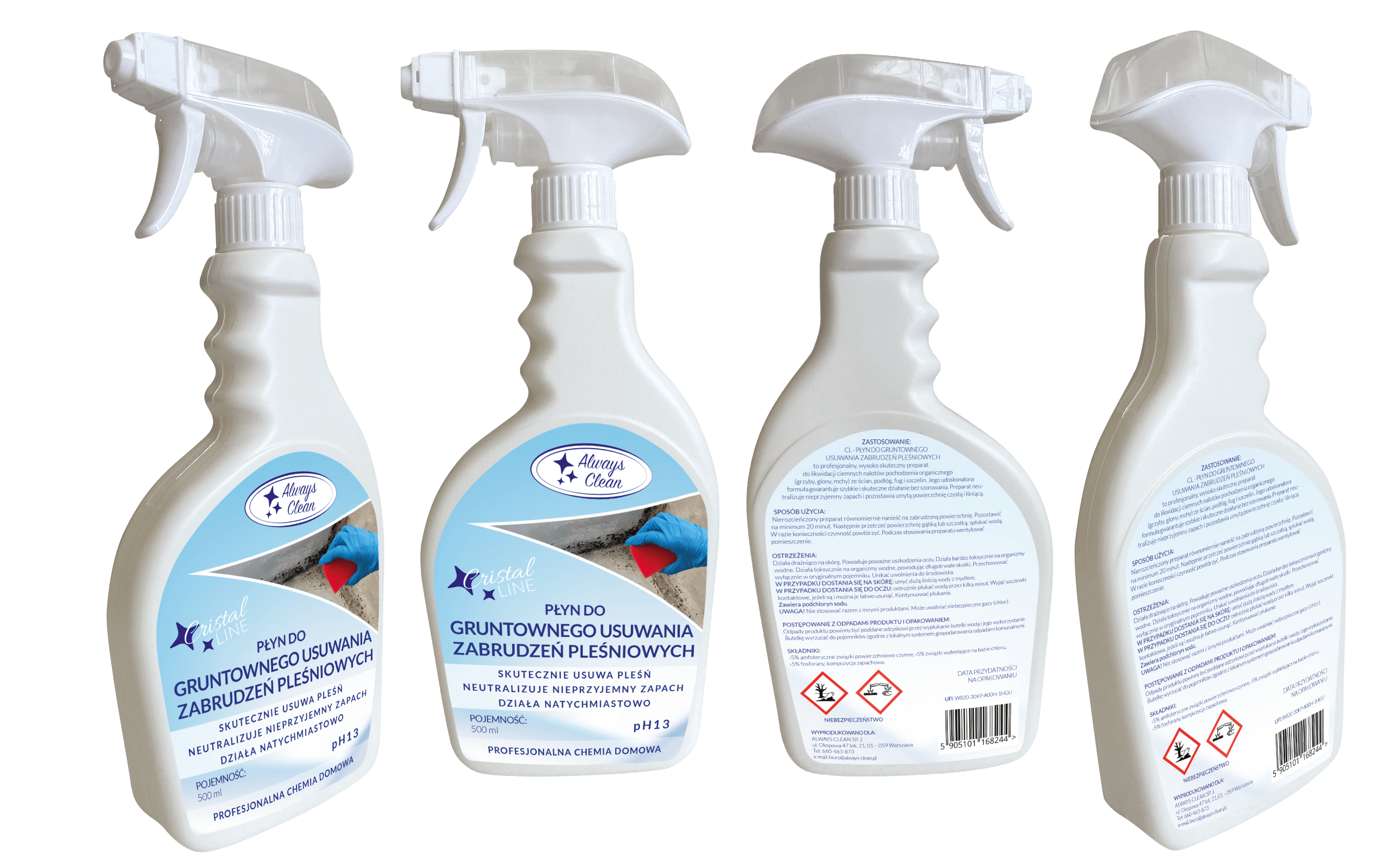 Płyn do gruntownego usuwania zabrudzeń pleśniowych